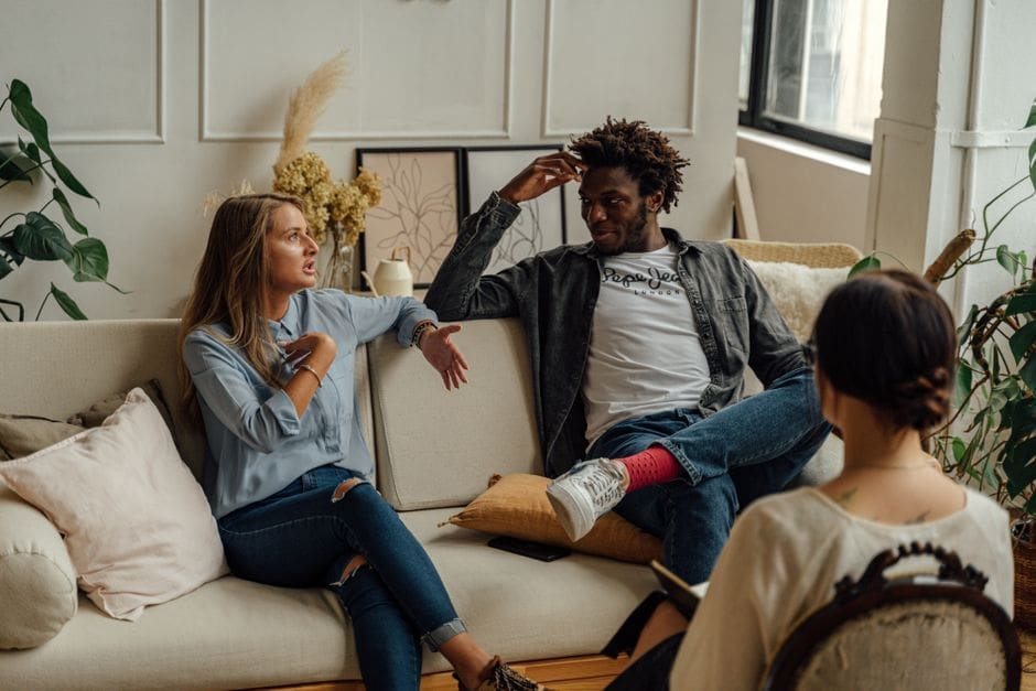 relationship counseling couple talking